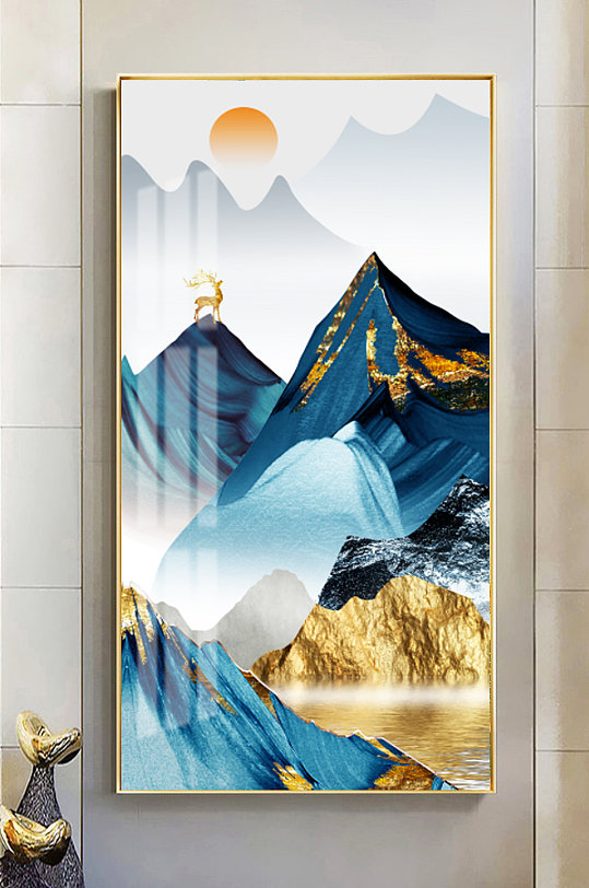 现代金箔山水风景装饰画