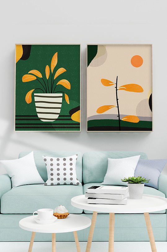 现代简约北欧盆栽装饰画