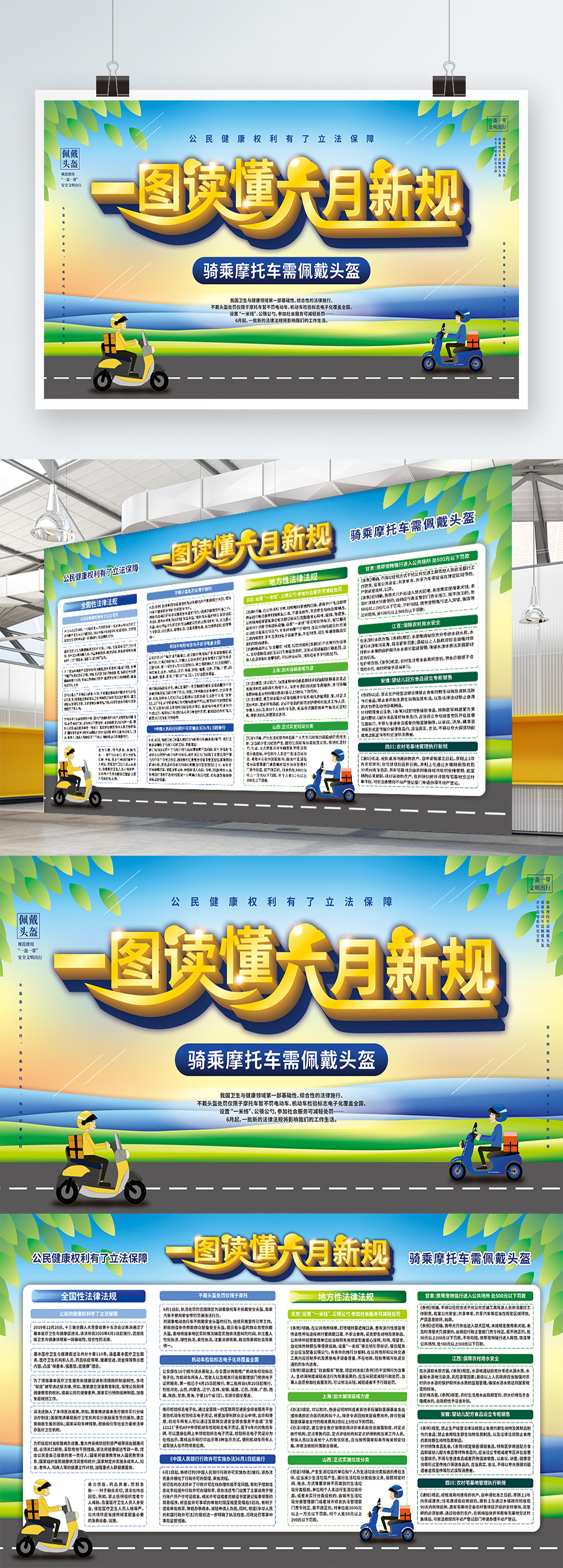 一图读懂六月新规交通展板素材