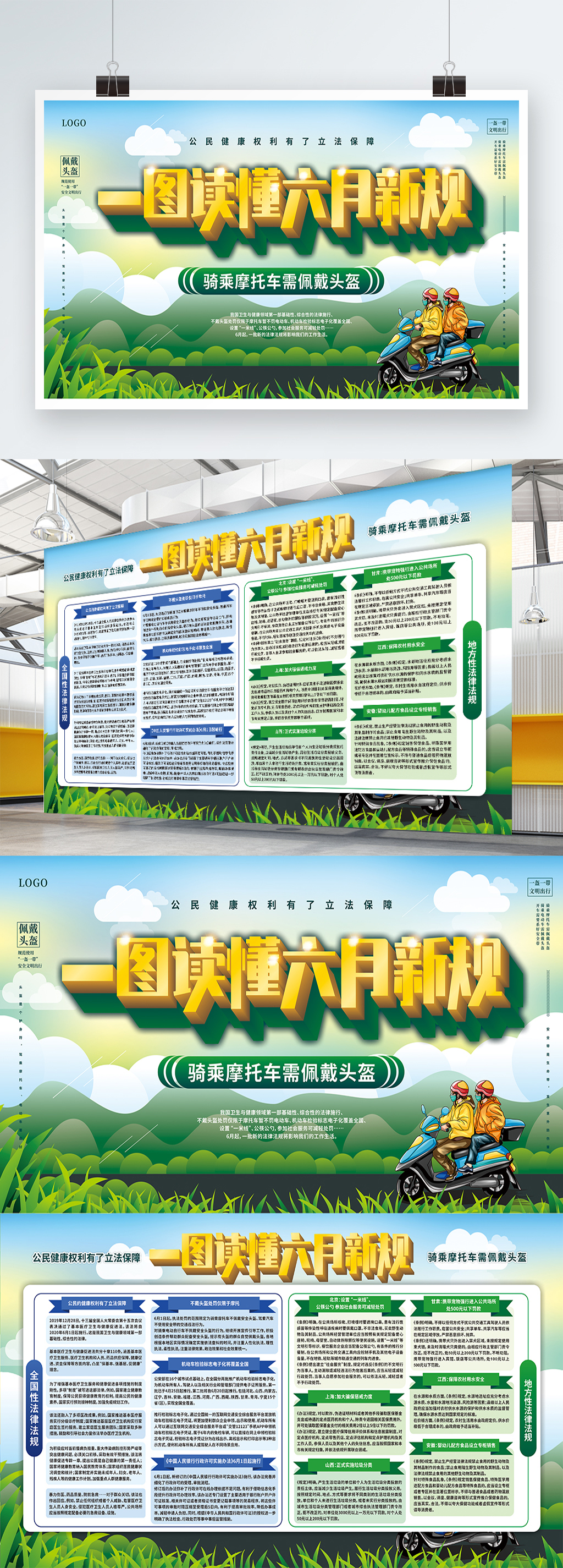 一图读懂六月新规交通展板素材