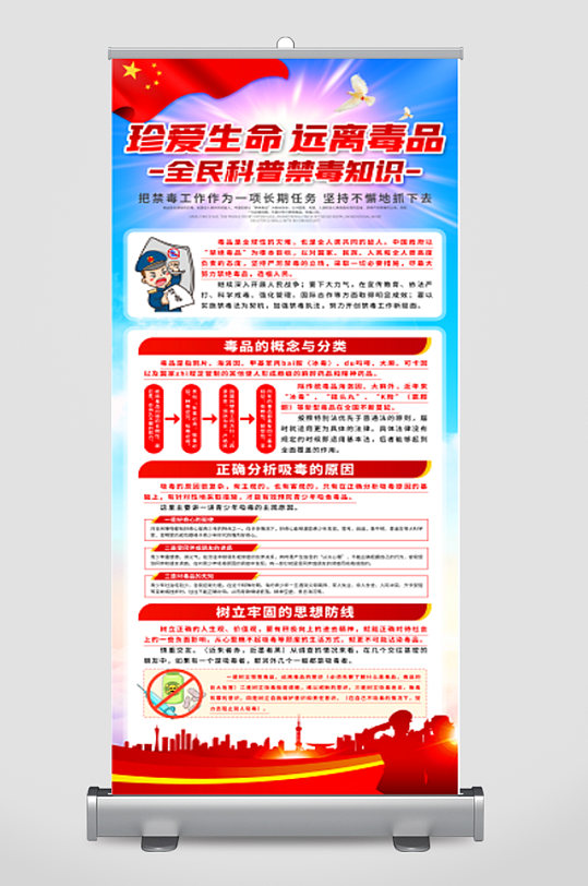 珍爱生命拒绝毒品易拉宝