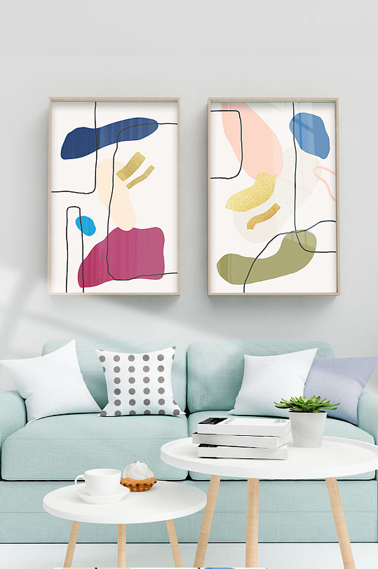 现代简约卡通色块装饰画