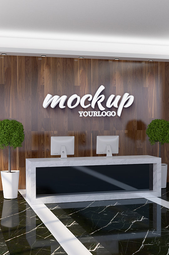 公司名称背景墙形象墙前台logo样机-众图网