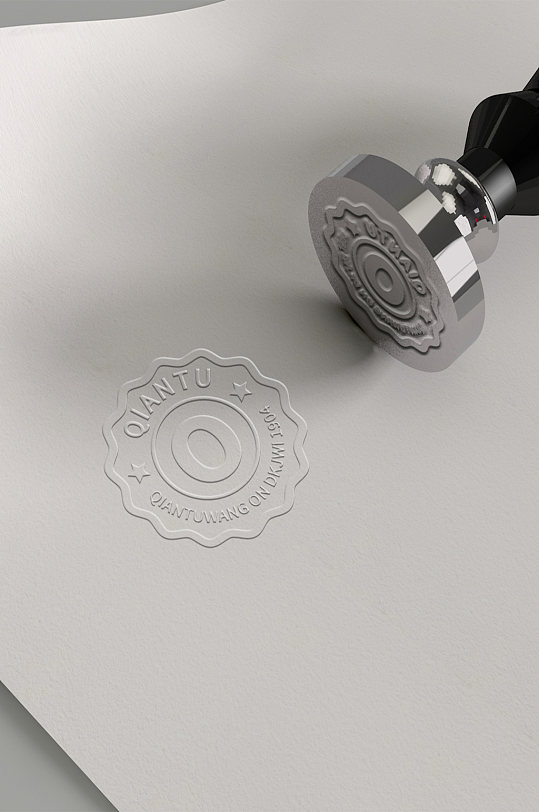 钢印logo印章样机-众图网