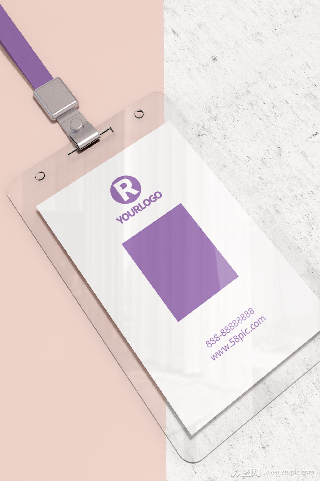 卡片胸牌工作牌样机模板下载-编号421735-众图网