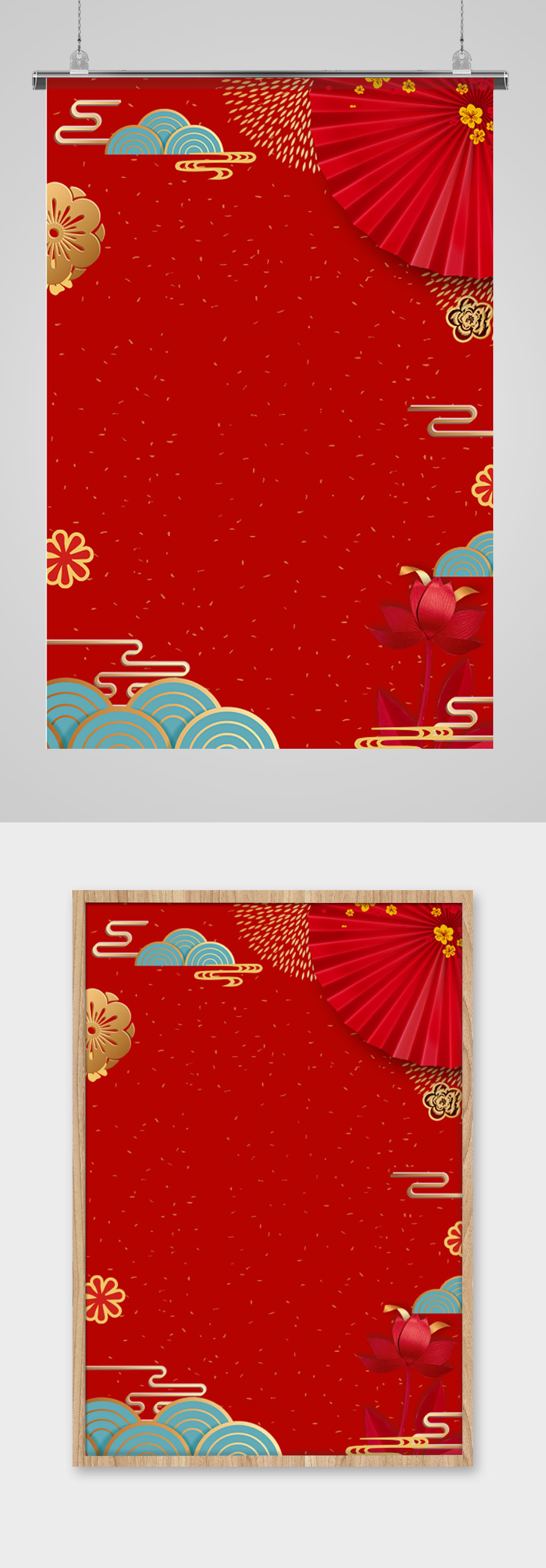 A4红色新年春节背景图片素材