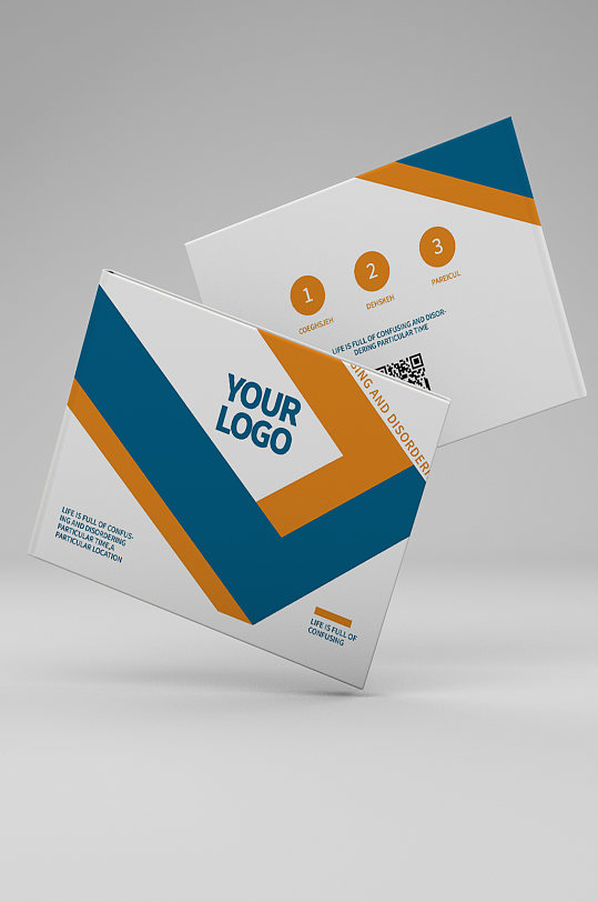 横版画册宣传册样机多个书册子-众图网