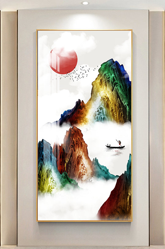 中国风山水风景床头装饰画图片-中国风山水风景床头装饰画设计素材