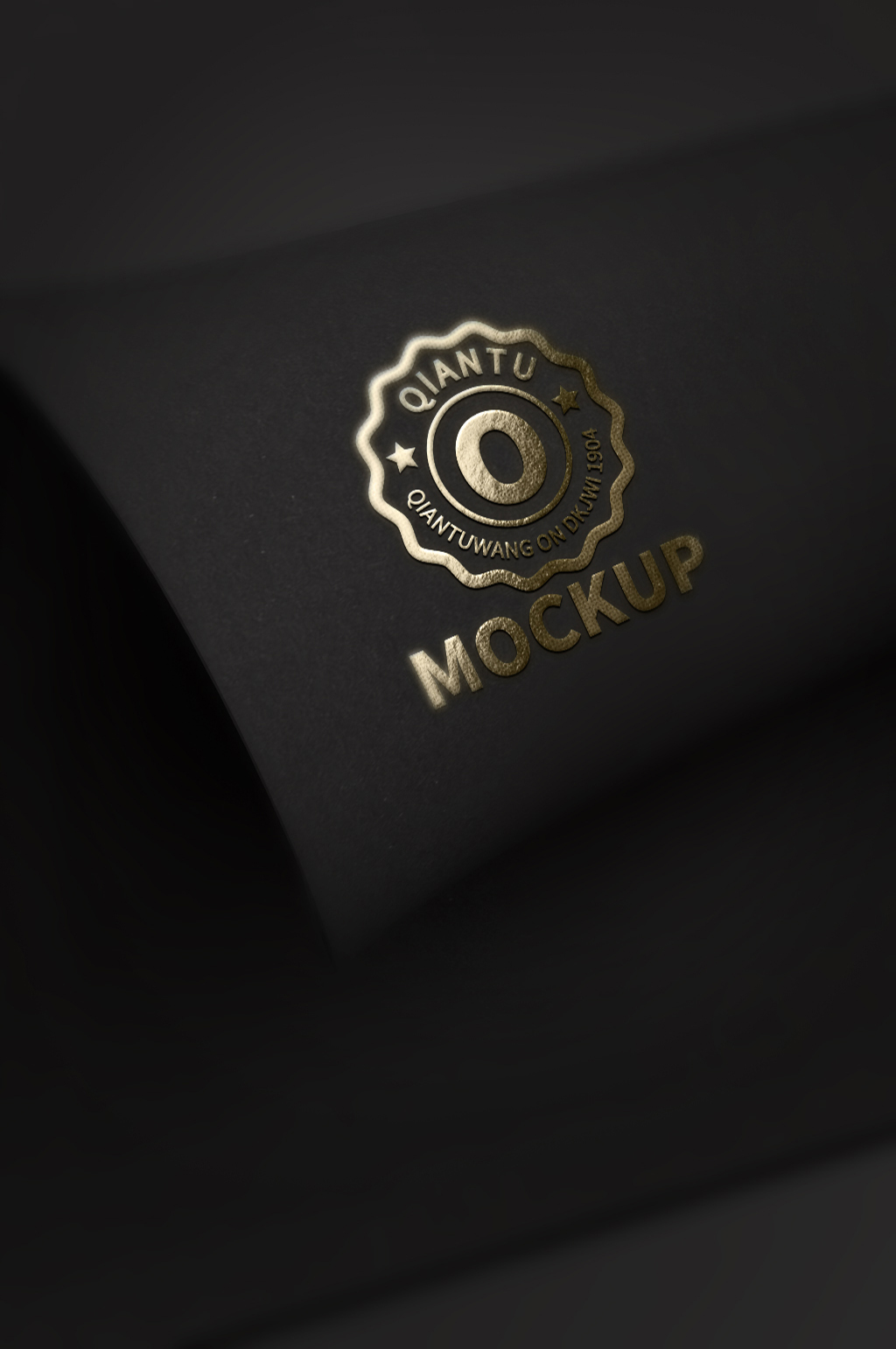 模型纸张烫金logo样机素材