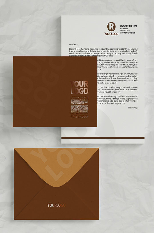 年会邀请函套装信封样机