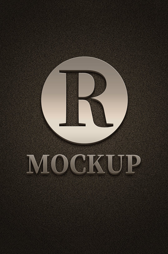 金属质感立体金色logo样机