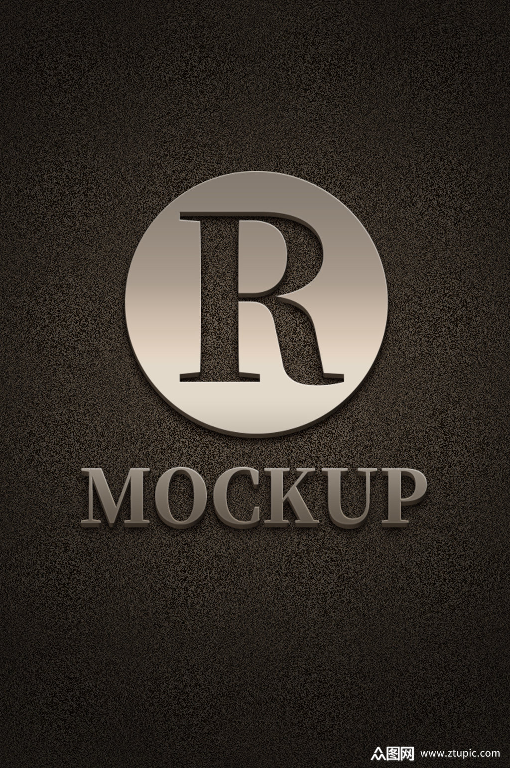 金属质感立体金色logo样机模板下载-编号864742-众图网
