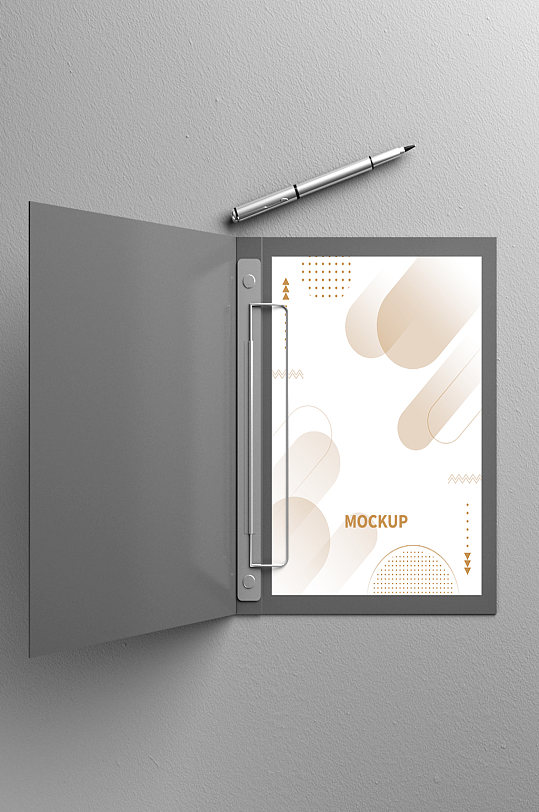 打开的文件夹及a4纸样机