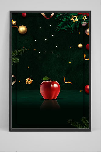 圣诞节装饰背景图苹果元素