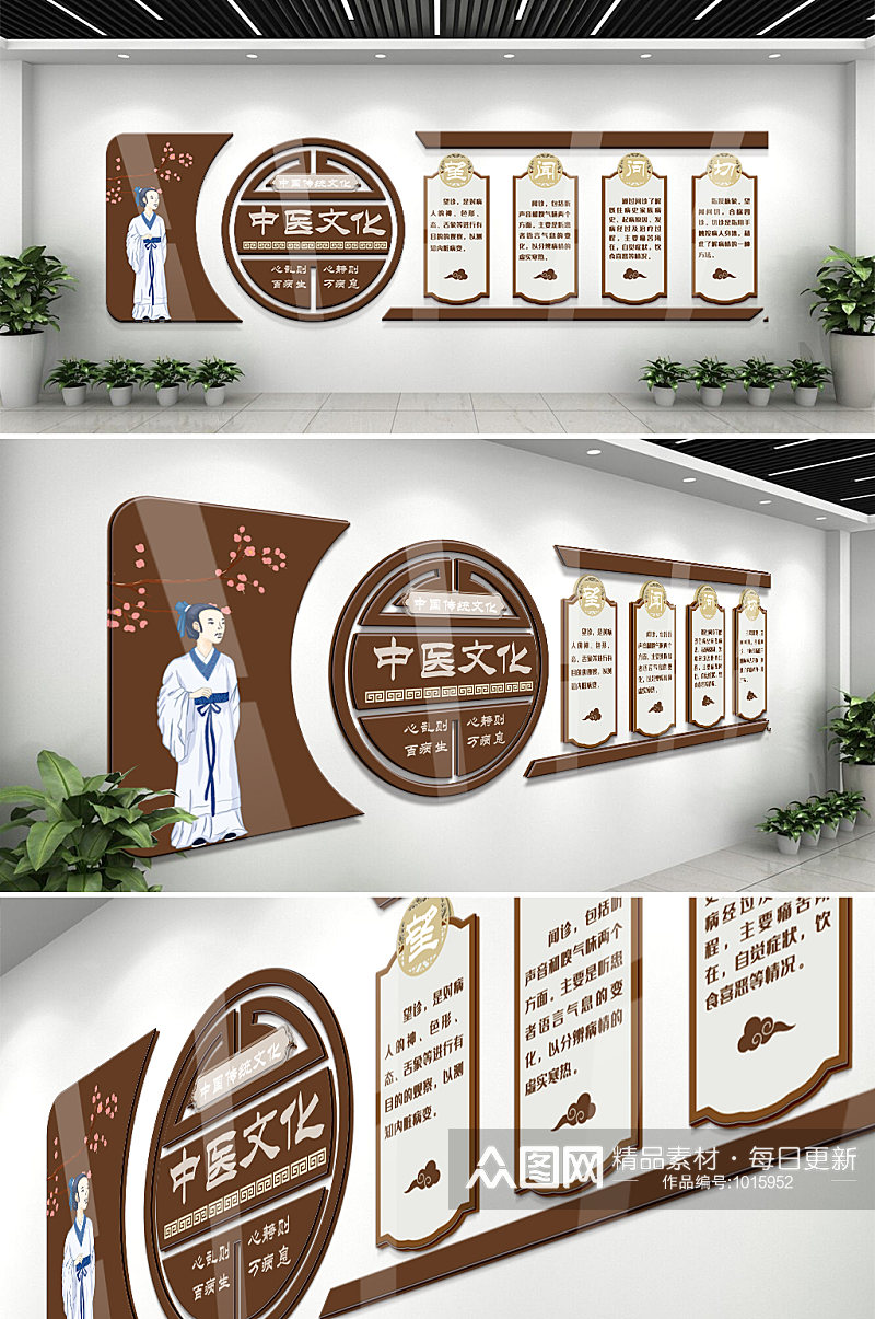 古中国风中医文化墙素材