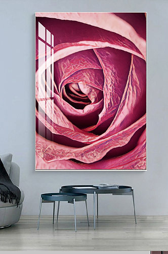 现代抽象植物玫瑰花轻奢创意装饰画