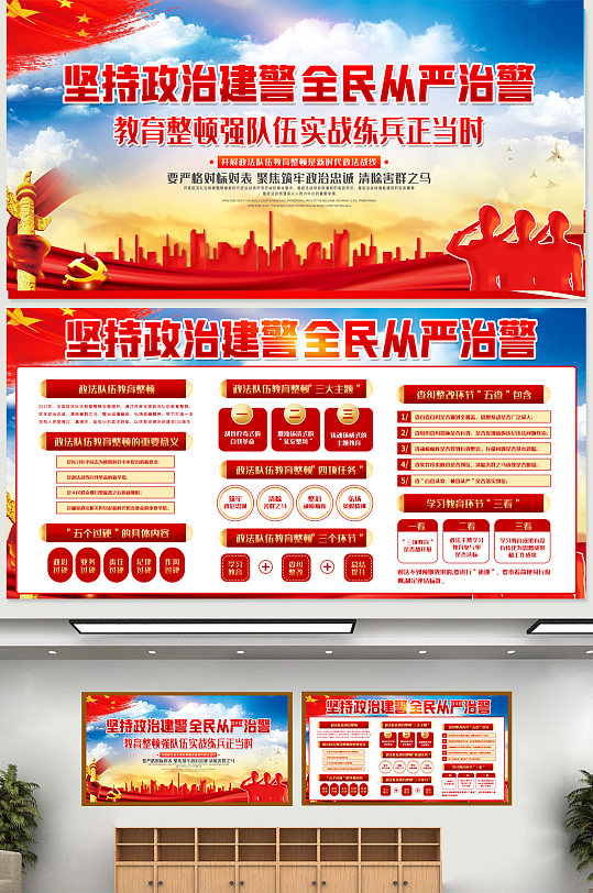 全国政法队伍教育整顿内容知识宣传展板