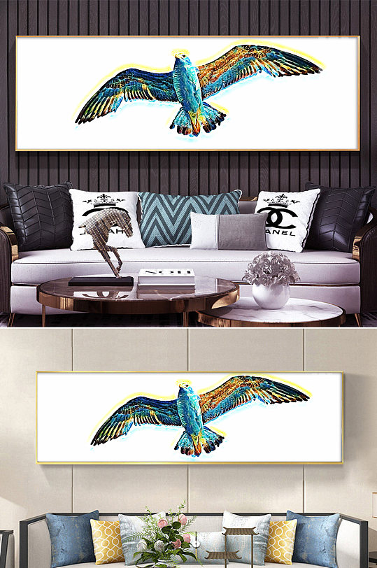 现代抽象动物鸟类轻奢创意装饰画