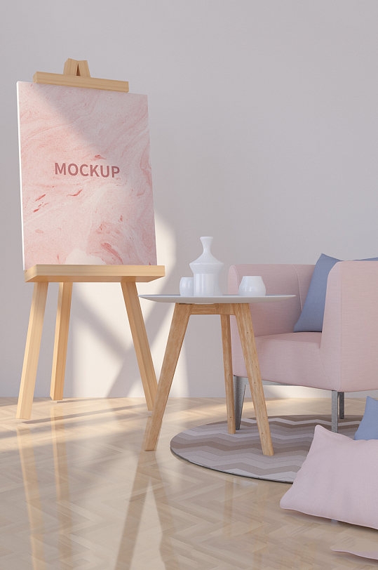 画架框架海报场景样机-众图网