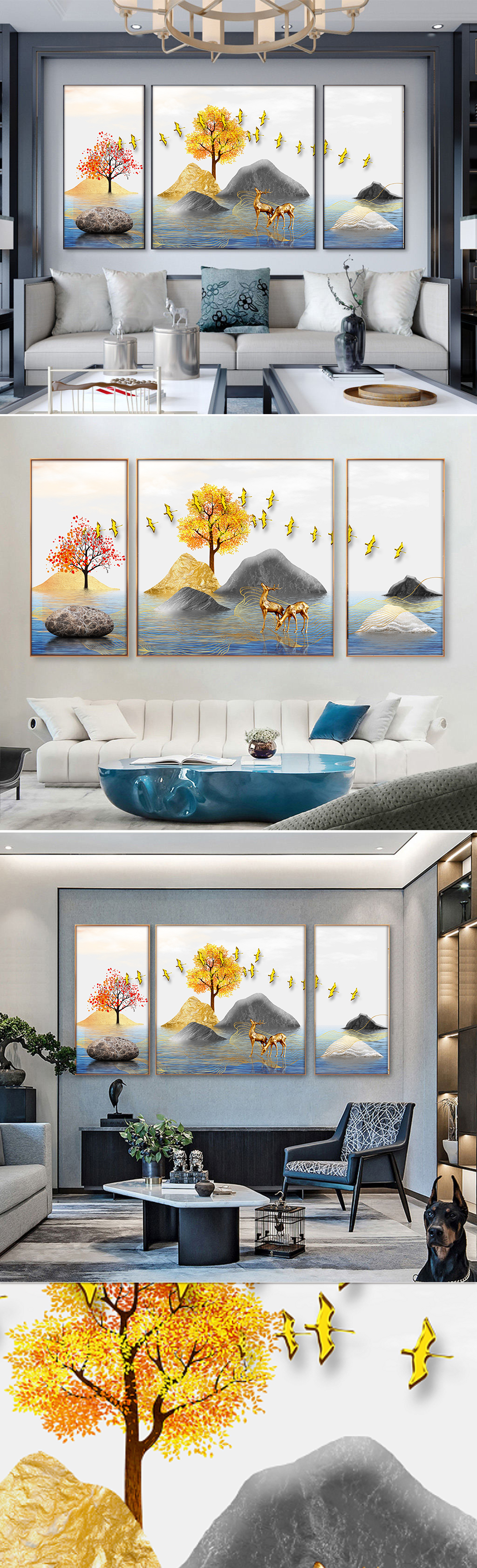 现代抽象意境风景山水艺术创意装饰画素材