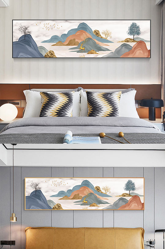 清新风景立体客厅装饰画-众图网