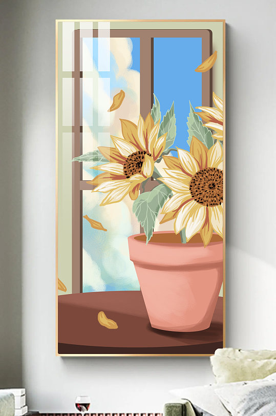 夏日小清新向日葵装饰画