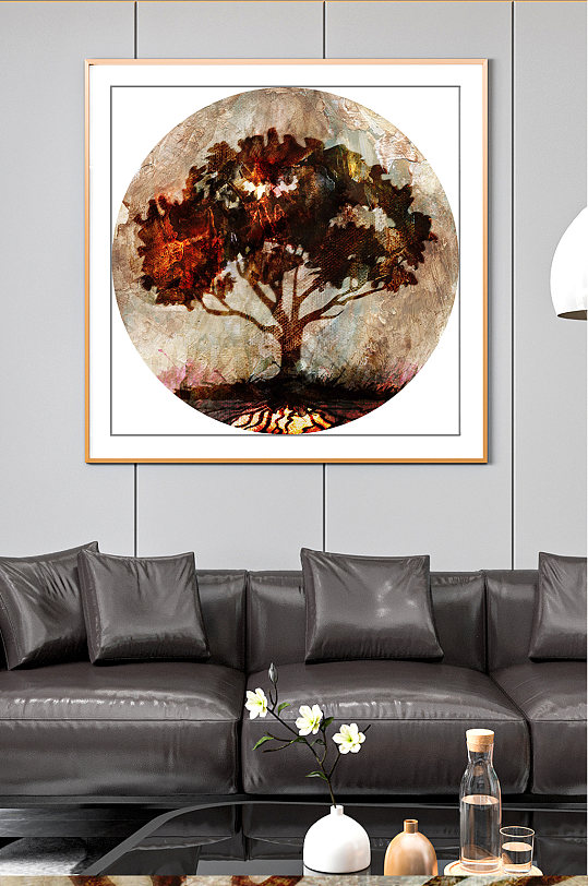 大树客厅餐厅装饰挂画