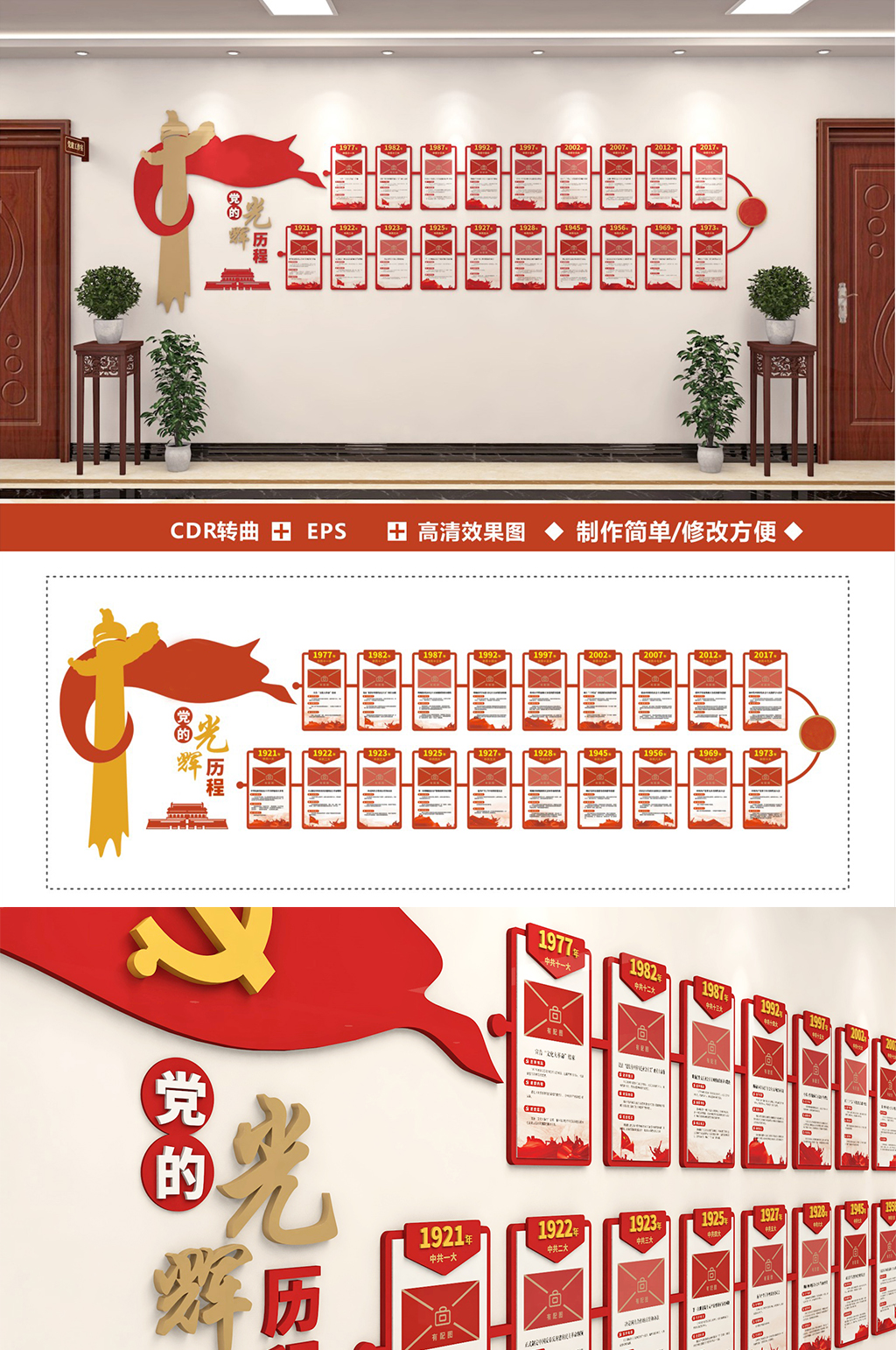 党的十九大光辉历程党建素材