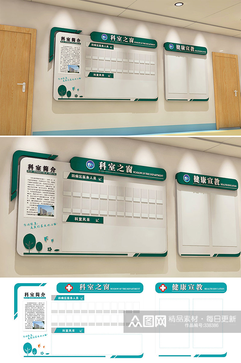 医院科室牌科室简介设计效果图模板素材