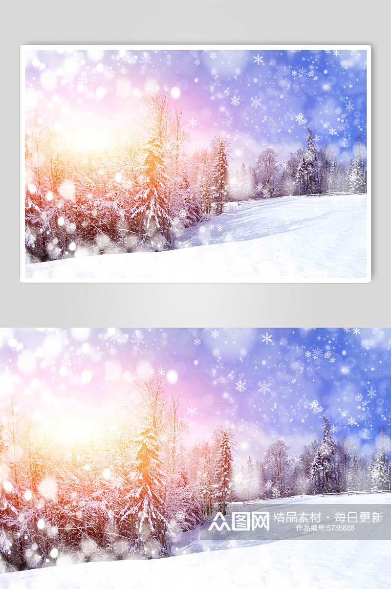 创意高清唯美冬天雪景图片素材
