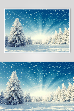 创意高清唯美冬天雪景图片