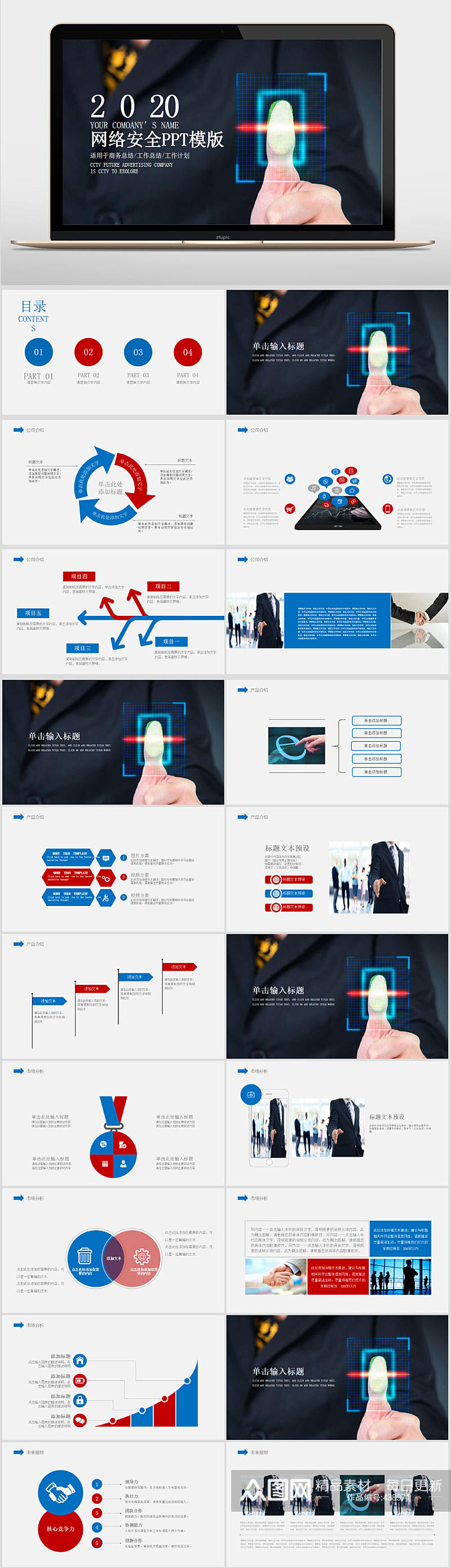 互联网计算机ppt模板素材