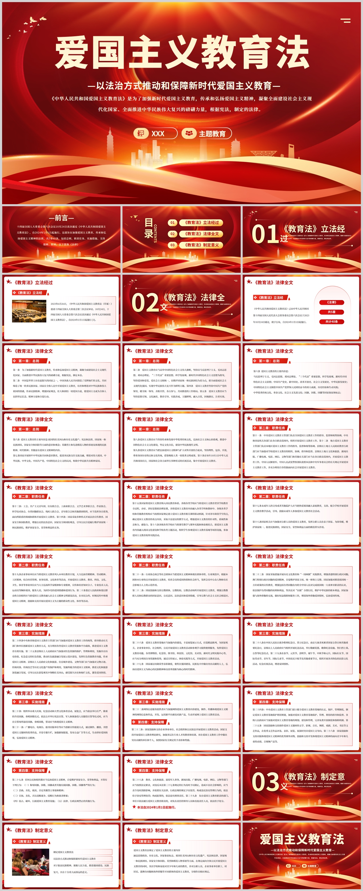 红色爱国主义教育宣传学习PPT素材