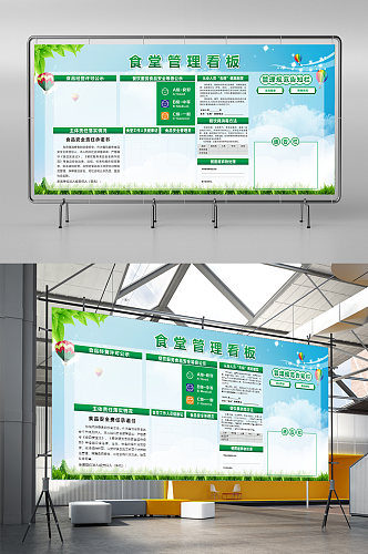食堂管理宣传栏海报