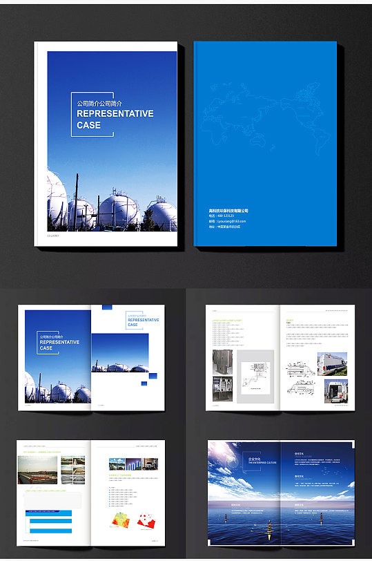 蓝色简约大气公司画册企业文化宣传画册