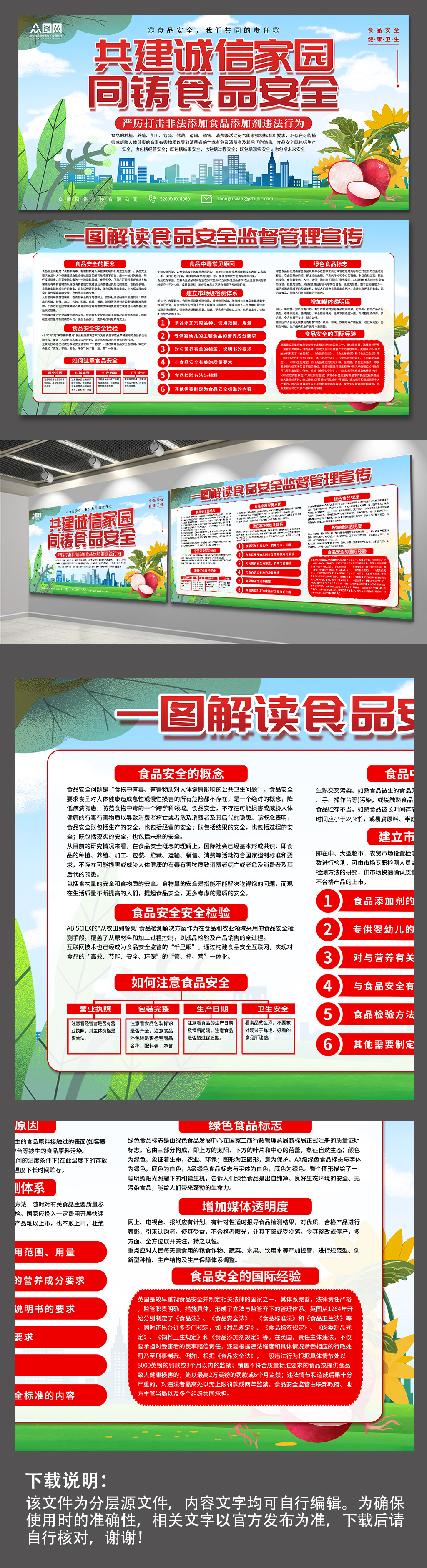 綠色食品安全監(jiān)督管理制度展板素材