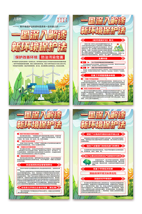 中国环境保护法知识宣传海报