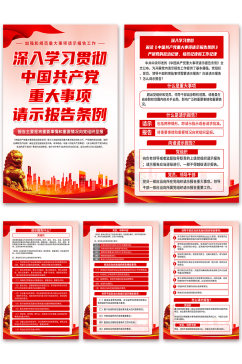 高档中国共产党重大事项请示报告条例海报