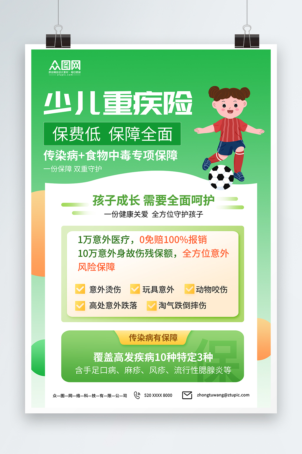 時(shí)尚少兒險(xiǎn)保險(xiǎn)營(yíng)銷宣傳海報(bào)素材