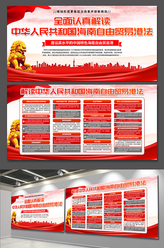 中华人民共和国海南自由贸易港法党建展板