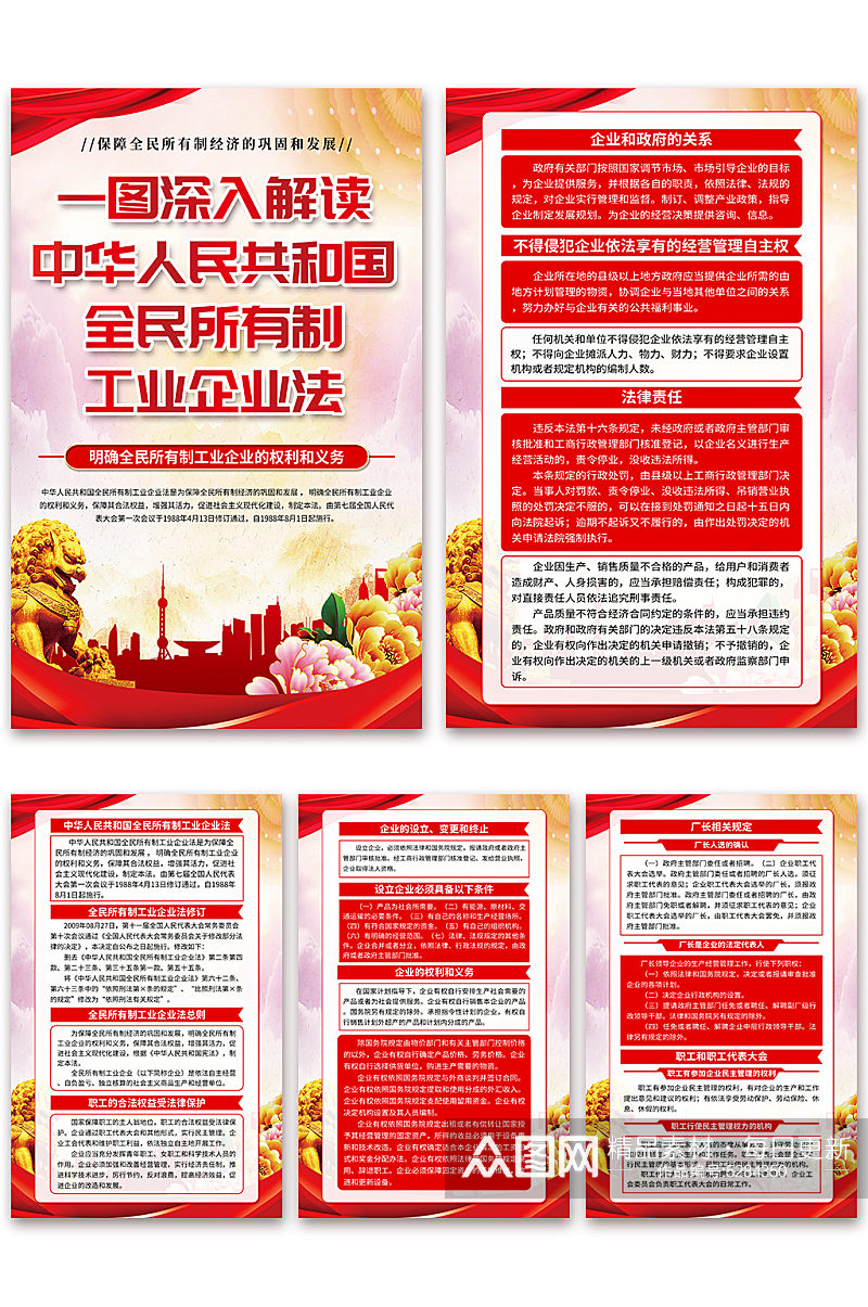中华人民共和国全民所有制工业企业法海报素材