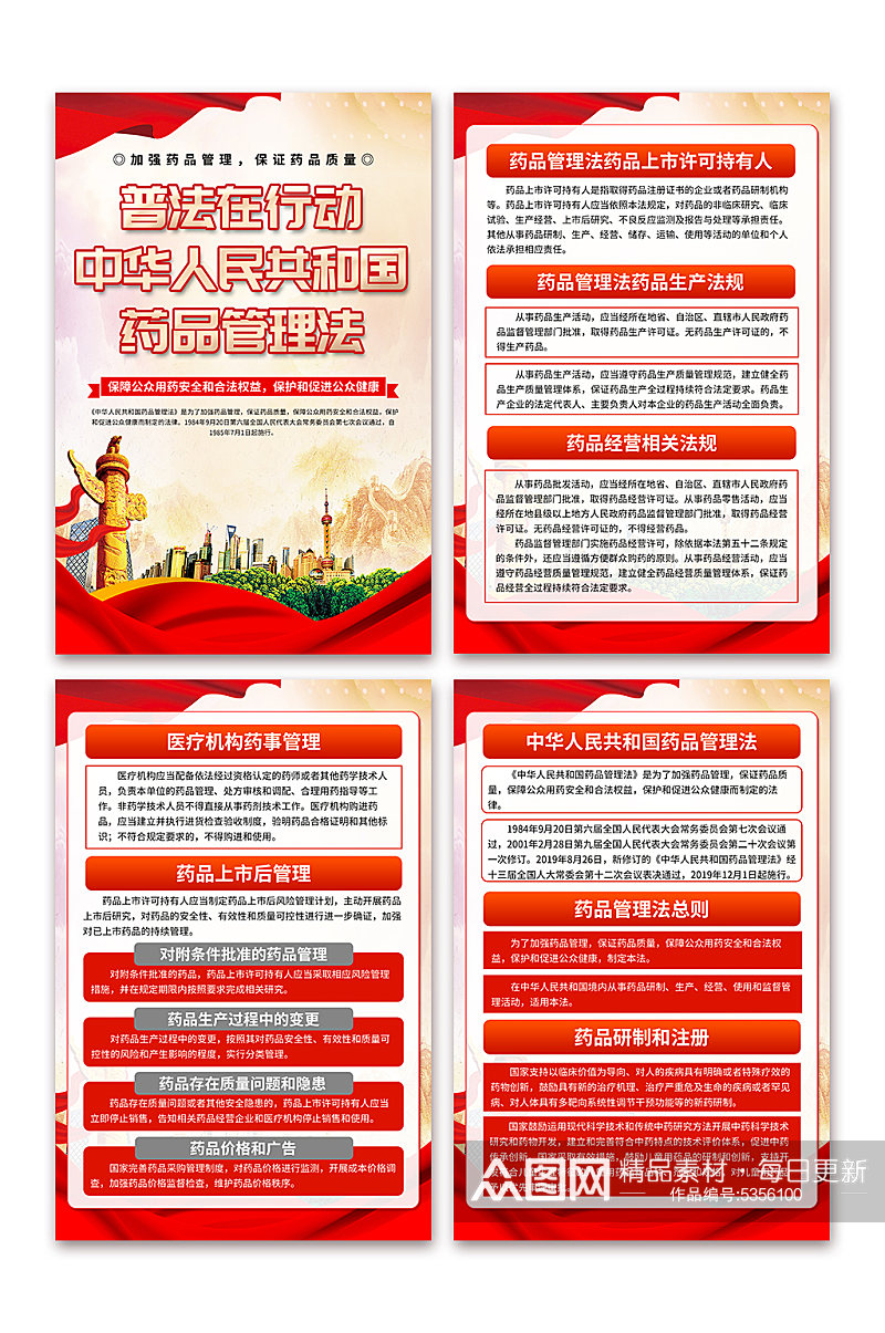 中华人民共和国药品管理法党建海报素材