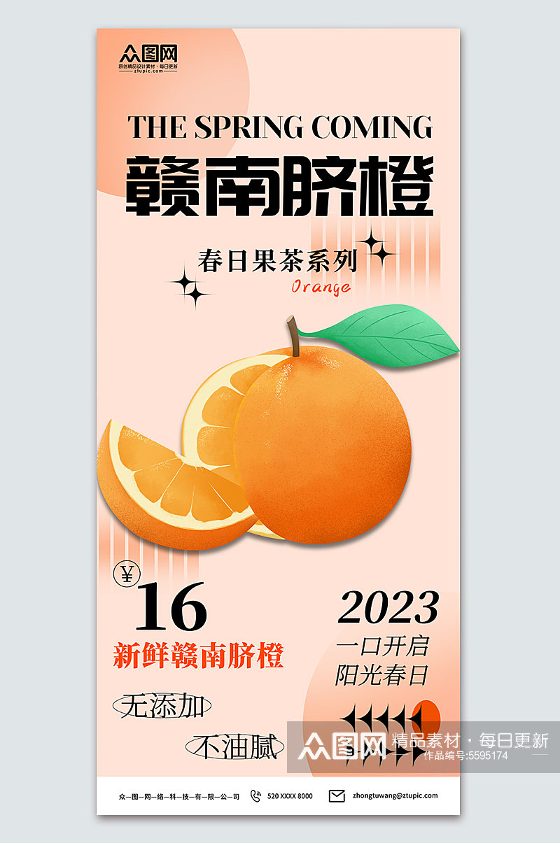 大气赣南脐橙橙子水果海报素材