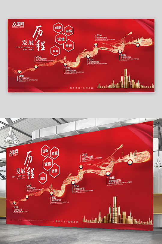 企业公司发展历程展板