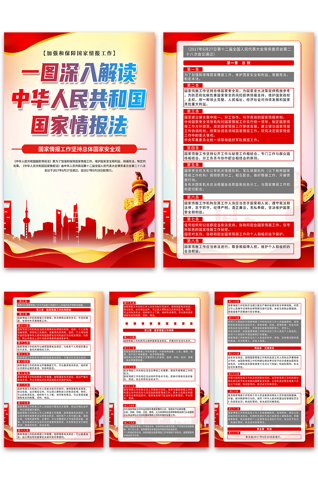 中华人民共和国国家情报法党建海报素材