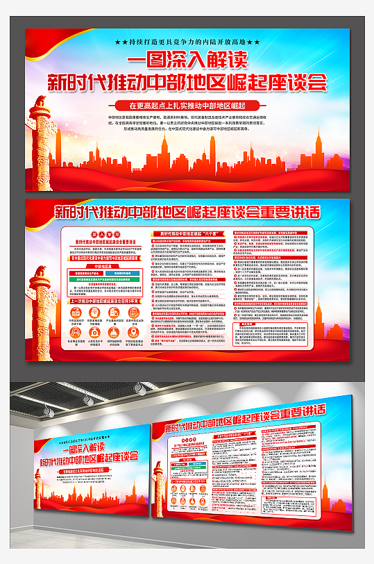 新时代推动中部地区崛起座谈会党建展板