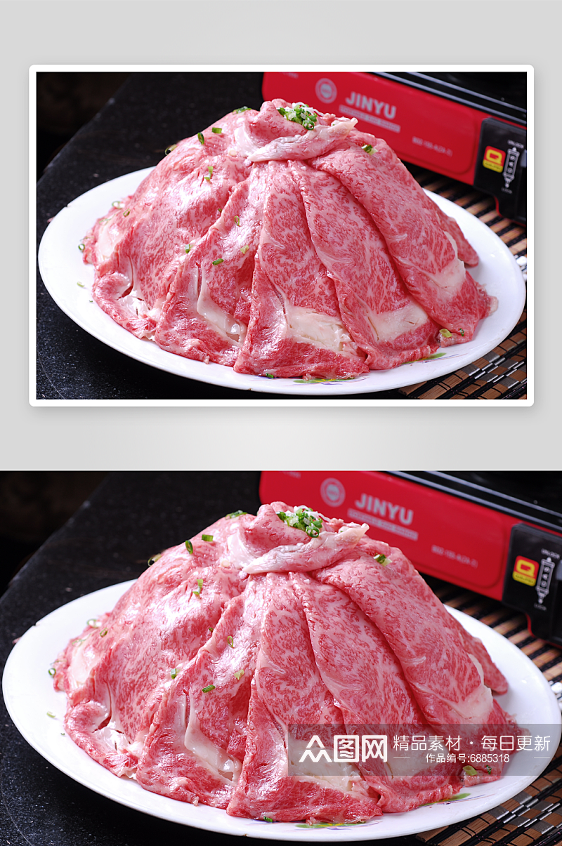 雪花牛肉和牛美食照片素材