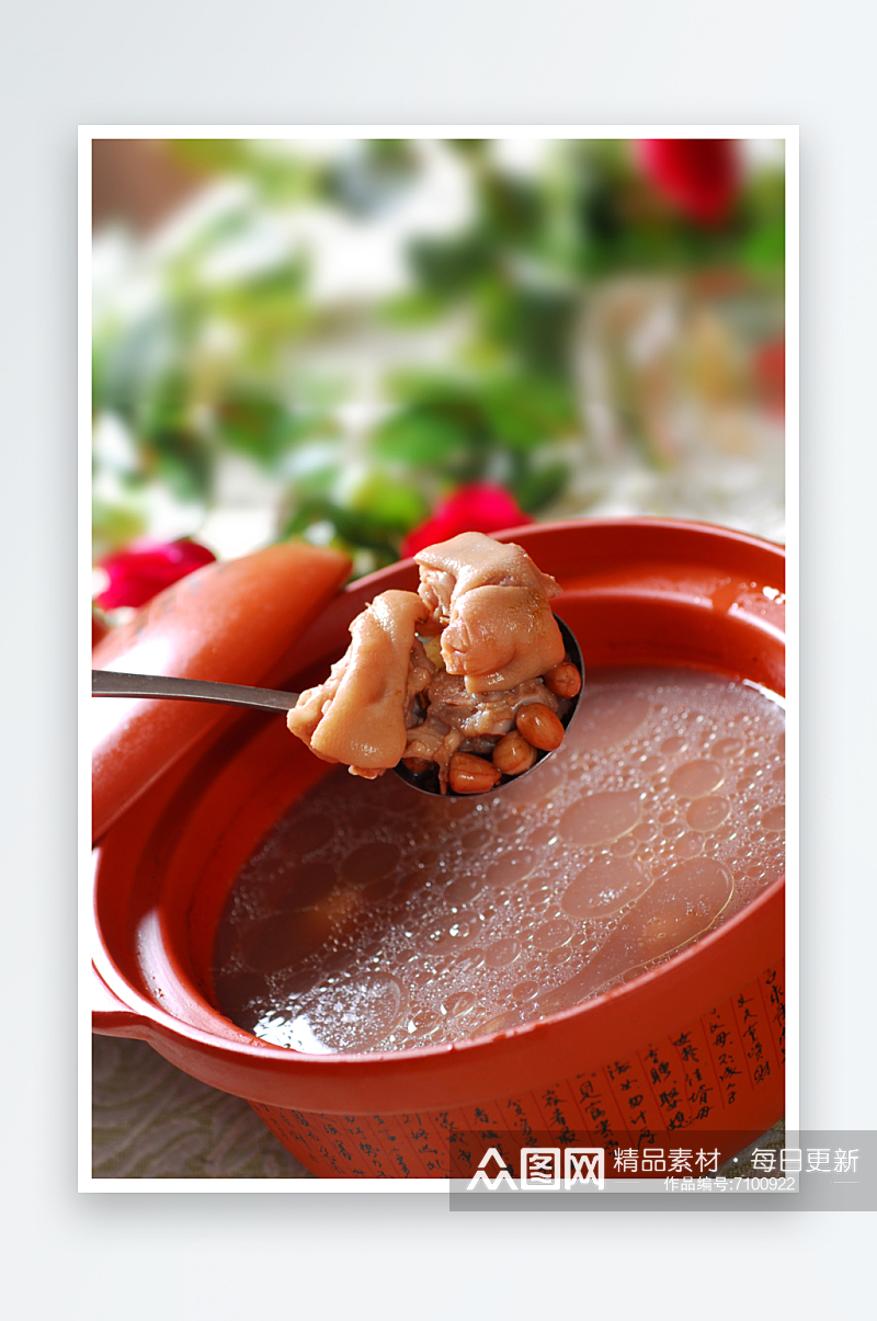 萝卜酥肉汤米汤茶树菇素材