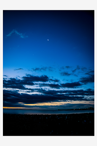 蓝天白云夜空星空背景画面