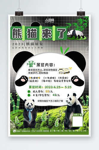 创意动物园国宝熊猫活动宣传海报